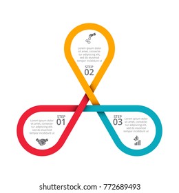 Business data visualization. Abstract felements of cycle diagram with 3 steps, options, parts or processes. Vector business template for presentation. Creative concept for infographic. Process chart.