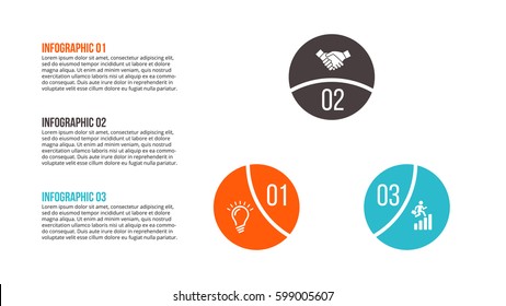 Business data visualization. Abstract flat elements of cycle diagram with 3 steps, options or parts. Vector business template for presentation. Creative concept for infographic. Process chart.