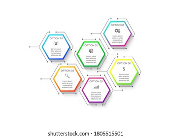 Business data visualization.  Abstract Process chart or graph elements, diagram with step option parts or processes. Vector business template for presentation. Creative concept for infographic.