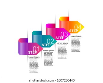 Business data visualization.  Abstract Process chart or graph elements, diagram with step option parts or processes. Vector business template for presentation. Creative concept for infographic.