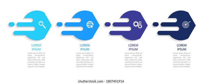 Business data visualization.  Abstract Process chart or graph elements, diagram with step option parts or processes. Vector business template for presentation. Creative concept for infographic.