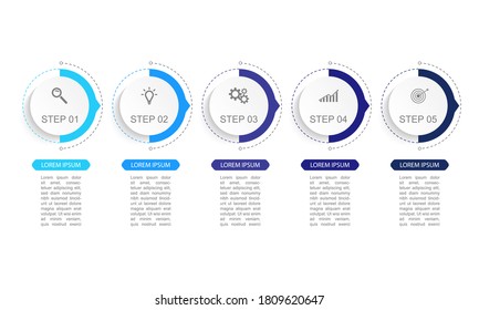 Business data visualization.  Abstract Process chart or graph elements, diagram with step option parts or processes. Vector business template for presentation. Creative concept for infographic.