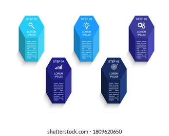 Business data visualization.  Abstract Process chart or graph elements, diagram with step option parts or processes. Vector business template for presentation. Creative concept for infographic.