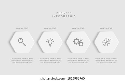 Business data visualization.  Abstract Process chart or graph elements, diagram with step option parts or processes. Vector business template for presentation. Creative concept for infographic.