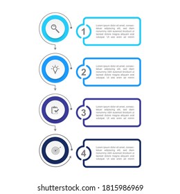 Business data visualization.  Abstract Process chart or graph elements, diagram with step option parts or processes. Vector business template for presentation. Creative concept for infographic.