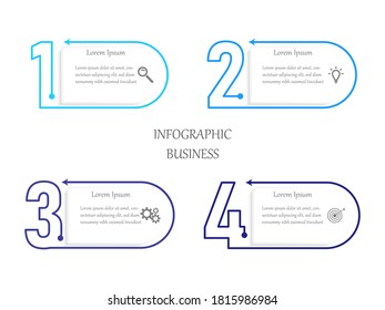 Business data visualization.  Abstract Process chart or graph elements, diagram with step option parts or processes. Vector business template for presentation. Creative concept for infographic.