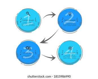 Business data visualization.  Abstract Process chart or graph elements, diagram with step option parts or processes. Vector business template for presentation. Creative concept for infographic.