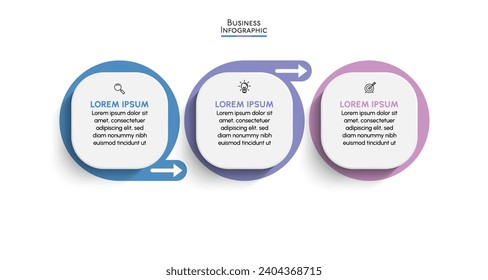 Business data visualization. Arrow timeline infographic icons designed for abstract background template