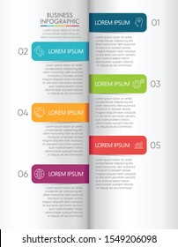 Business data visualization. book timeline infographic icons designed for abstract background template