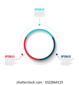Business data visualization. Circle diagram with 3 steps, options, parts or processes. Vector business template for presentation. Creative concept for infographic. Process chart.