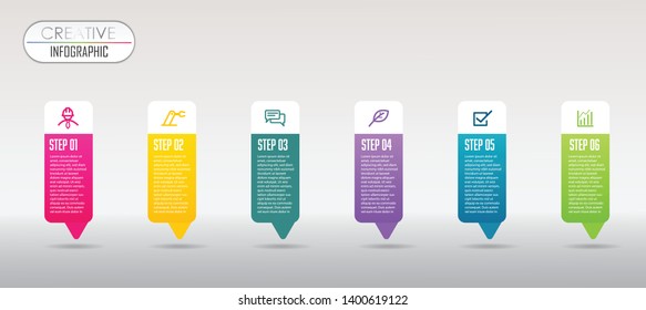 Business data visualization Colorful Timeline Infographic template Vector illustration