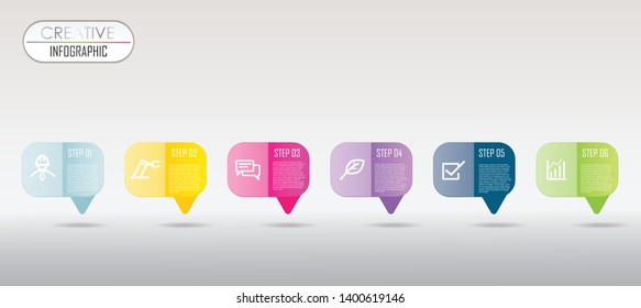 Business data visualization Colorful Timeline Infographic template Vector illustration