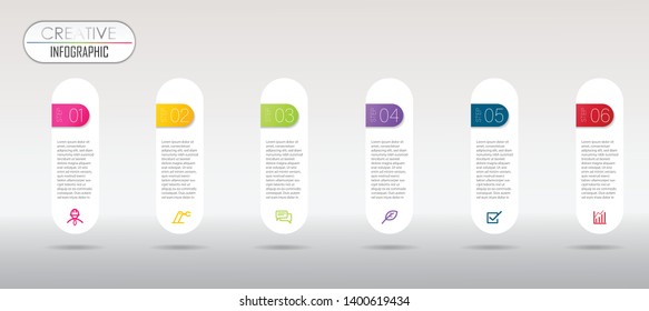 Business data visualization Colorful Timeline Infographic template Vector illustration