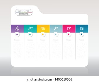 Business data visualization Colorful Timeline Infographic template Vector illustration