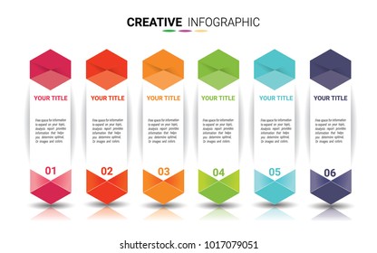 Business data visualization, diagram with 6 steps, options, parts or processes. Vector business template for presentation. Creative concept for infographic.
