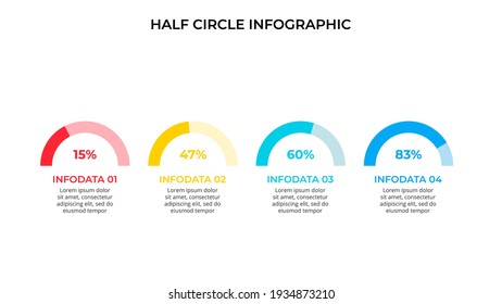 Business Data Visualization. Half Circle Chart. Vector Business Template For Presentation. Creative Concept For Infographic.