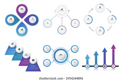 Business data visualization, infographic concepts, vector illustration on white background