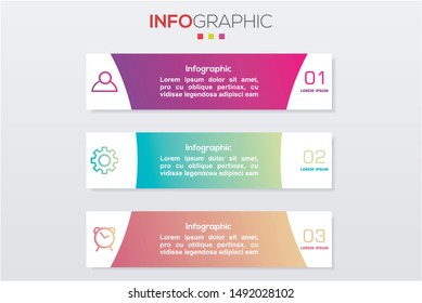 Business data visualization. Infographic element with icons and options or steps. Can be used for process, presentation, diagram, workflow layout, info graph, web design. Vector business template.