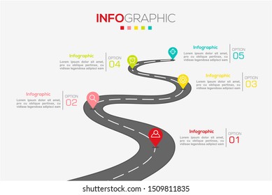 Business data visualization. Infographic element with icons and options or steps. Can be used for process, presentation, diagram, workflow layout, info graph, web design. Vector business template.