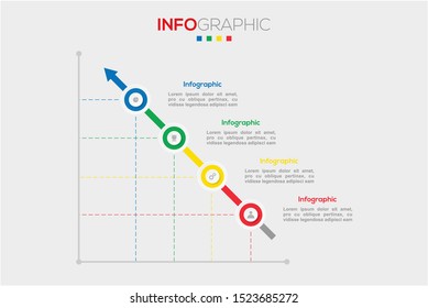 Business data visualization. Infographic element with icons and options or steps. Can be used for process, presentation, diagram, workflow layout, info graph, web design. Vector business template.