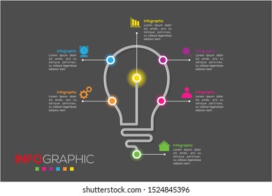 Business data visualization. Infographic element with icons and options or steps. Can be used for process, presentation, diagram, workflow layout, info graph, web design. Vector business template.