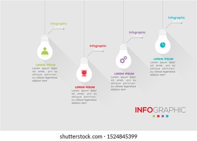Business data visualization. Infographic element with icons and options or steps. Can be used for process, presentation, diagram, workflow layout, info graph, web design. Vector business template.