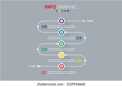 Business data visualization. Infographic element with icons and options or steps. Can be used for process, presentation, diagram, workflow layout, info graph, web design. Vector business template.