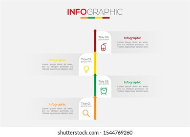 Business data visualization. Infographic element with icons and options or steps. Can be used for process, presentation, diagram, workflow layout, info graph, web design. Vector business template.