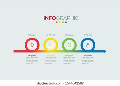 Business data visualization. Infographic element with icons and options or steps. Can be used for process, presentation, diagram, workflow layout, info graph, web design. Vector business template.