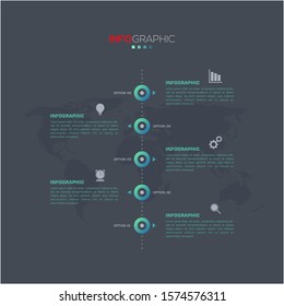 Business data visualization. Infographic element with icons and options or steps. Can be used for process, presentation, diagram, workflow layout, info graph, web design. Vector business template.