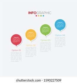 Business data visualization. Infographic element with icons and options or steps. Can be used for process, presentation, diagram, workflow layout, info graph, web design. Vector business template.