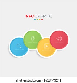 Business data visualization. Infographic element with icons and options or steps. Can be used for process, presentation, diagram, workflow layout, info graph, web design. Vector business template.
