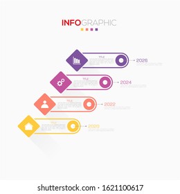 Business data visualization. Infographic element with icons and options or steps. Can be used for process, presentation, diagram, workflow layout, info graph, web design. Vector business template.