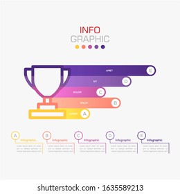 Business data visualization. Infographic element with icons and options or steps. Can be used for process, presentation, diagram, workflow layout, info graph, web design. Vector business template.