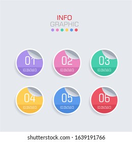 Business data visualization. Infographic element with icons and options or steps. Can be used for process, presentation, diagram, workflow layout, info graph, web design. Vector business template.
