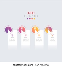 Business data visualization. Infographic element with icons and options or steps. Can be used for process, presentation, diagram, workflow layout, info graph, web design. Vector business template.
