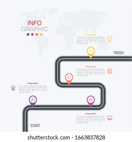 Business data visualization. Infographic element with icons and options or steps. Can be used for process, presentation, diagram, workflow layout, info graph, web design. Vector business template.