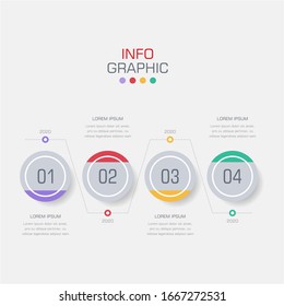 Business data visualization. Infographic element with icons and options or steps. Can be used for process, presentation, diagram, workflow layout, info graph, web design. Vector business template.