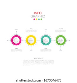 Business data visualization. Infographic element with icons and options or steps. Can be used for process, presentation, diagram, workflow layout, info graph, web design. Vector business template.