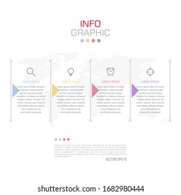 Business data visualization. Infographic element with icons and options or steps. Can be used for process, presentation, diagram, workflow layout, info graph, web design. Vector business template.