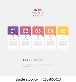 Business data visualization. Infographic element with icons and options or steps. Can be used for process, presentation, diagram, workflow layout, info graph, web design. Vector business template.