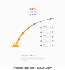 Business data visualization. Infographic element with icons and options or steps. Can be used for process, presentation, diagram, workflow layout, info graph, web design. Vector business template.