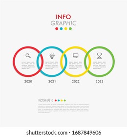 Business data visualization. Infographic element with icons and options or steps. Can be used for process, presentation, diagram, workflow layout, info graph, web design. Vector business template.