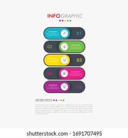 Business data visualization. Infographic element with icons and options or steps. Can be used for process, presentation, diagram, workflow layout, info graph, web design. Vector business template.