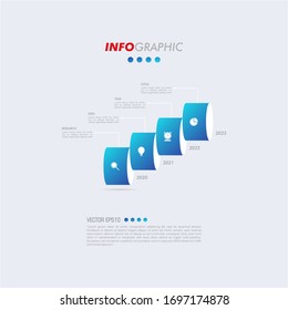 Business data visualization. Infographic element with icons and options or steps. Can be used for process, presentation, diagram, workflow layout, info graph, web design. Vector business template.