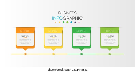 Business data visualization infographic. Process chart. Abstract elements of graph, diagram with steps, options, parts or processes. Vector Template