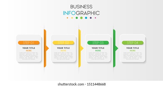 Business data visualization infographic. Process chart. Abstract elements of graph, diagram with steps, options, parts or processes. Vector Template