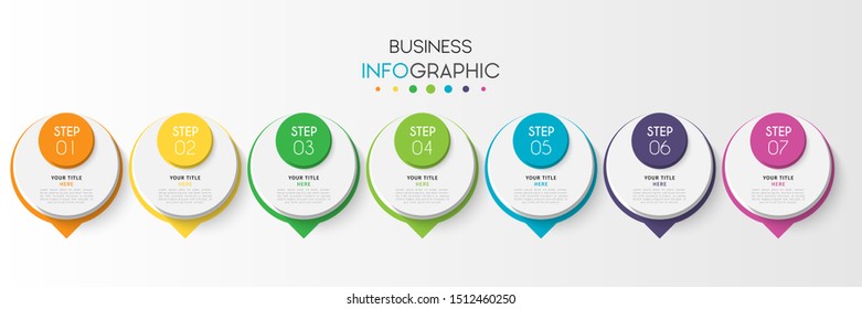 Business data visualization infographic. Process chart. Abstract elements of graph, diagram with steps, options, parts or processes. Vector Template