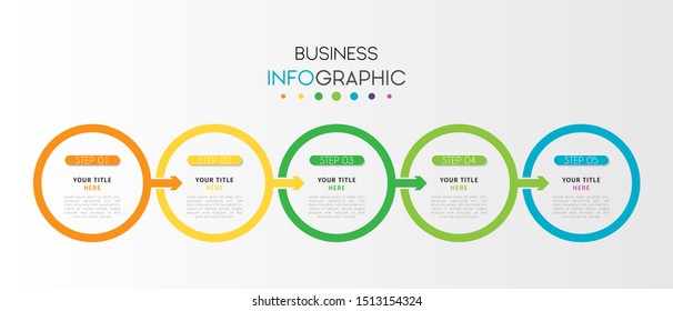 Business data visualization infographic. Process chart. Abstract elements of graph, diagram with steps, options, parts or processes. Vector Template
