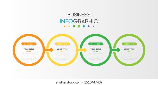 Business data visualization infographic. Process chart. Abstract elements of graph, diagram with steps, options, parts or processes. Vector Template